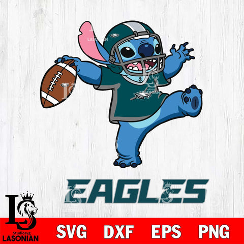 Philadelphia Eagles Stitch dance rugby ball SVG DXF EPS PNG FILE, Stitch File Cut,NFL Digital Download,Instant Download, Silhouette
