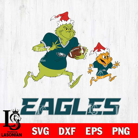 Philadelphia Eagles The Grinch & Max Football Cricut,Christmas SVG DXF EPS PNG FILE, Digital Download,Instant Download, Silhouette