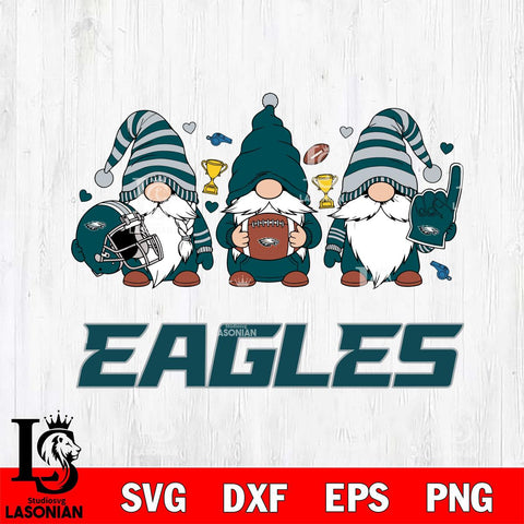 Philadelphia Eagles Three Gnome File Cut, NFL SVG, Digital Download , CHRISTMAS Criucut , Silhouette