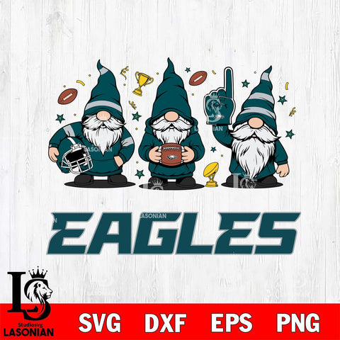 Philadelphia Eagles Three Gnome FAN File Cut, NFL SVG, Digital Download , CHRISTMAS Criucut , Silhouette