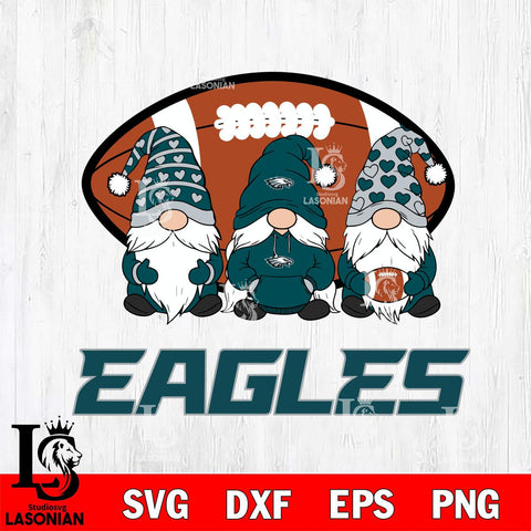 Philadelphia Eagles Three Gnome Football File Cut, NFL SVG, Digital Download , CHRISTMAS Criucut , Silhouette