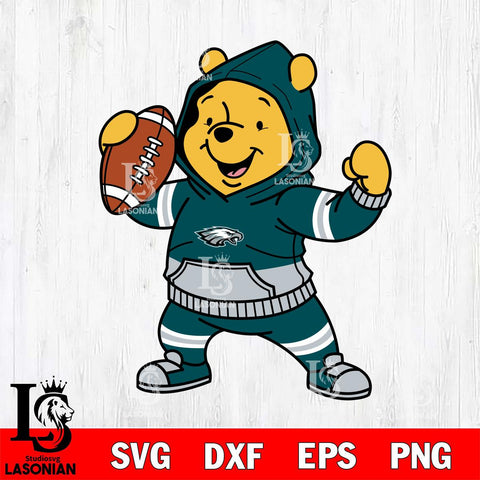 Philadelphia Eagles Winnie The Pooh Disney Football Christmas File Cut, NFL SVG DXF EPS PNG FILE, Digital Download , Criucut , Silhouette