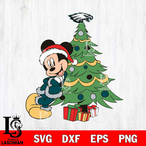 Philadelphia Eagles mickey christmas 12 Svg Eps Dxf Png File, Digital Download, Instant Download