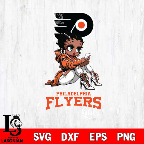 Philadelphia Flyers Beauty Black Fan Girl Football, Svg Eps Dxf Png File, Digital Download