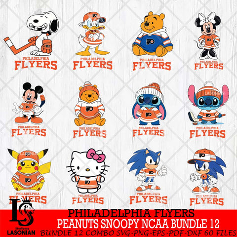 Philadelphia Flyers Disney Hockey NHL Bundle 12 SVG DXF EPS PNG FILE,NHL Bundle File Cut,Disney Digital Download,Instant Download, Silhouette