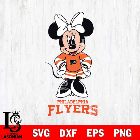 Philadelphia Flyers Minnie Mouse NHL Hockey SVG DXF EPS PNG FILE,NHL File Cut,Disney Digital Download,Instant Download, Silhouette