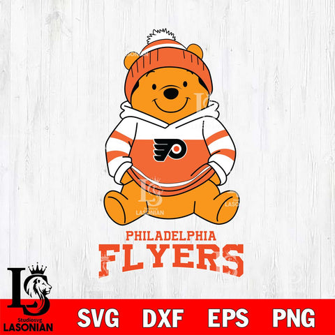 Philadelphia Flyers Winnie The Pooh Hockey SVG DXF EPS PNG FILE,NHL File Cut,Disney Digital Download,Instant Download, Silhouette