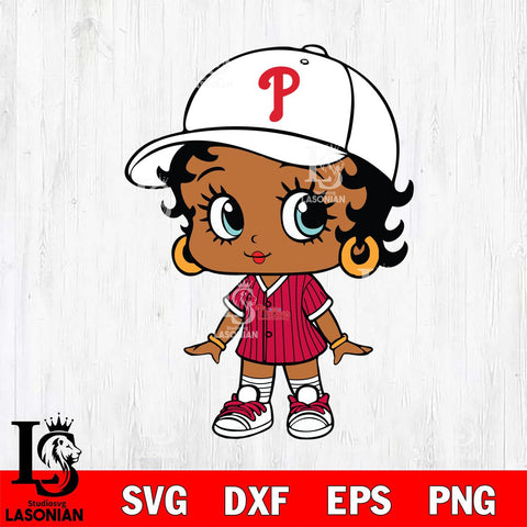 Philadelphia Phillies Betty Boop MLB 4 Svg Eps Dxf Png File, MLB svg, Digital Download, Instant Download