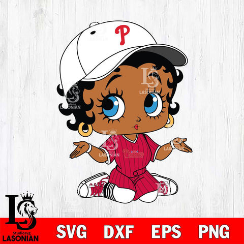 Philadelphia Phillies Betty Boop MLB 6 Svg Eps Dxf Png File, MLB svg, Digital Download, Instant Download