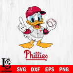 Philadelphia Phillies Donald Duck number one Baseball Svg Eps Dxf Png File,MLB File Cut ,Baseball Digital Download , Instant Download, Svg Files