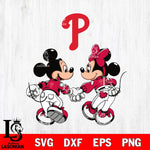 Philadelphia Phillies Fan Minnie And Mickey Love Svg Eps Dxf Png File, Digital Download, Instant Download