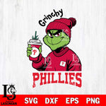 Philadelphia Phillies Grinchy Bougie Christmas Cut Files Cricut, Svg Dxf Eps Png file , Silhouette