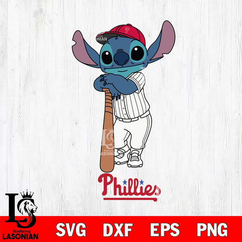 Philadelphia Phillies Stitch Baseball bat SVG DXF EPS PNG FILE, MLB File Cut, Digital Download,Instant Download, Silhouette, Stitch Cricut