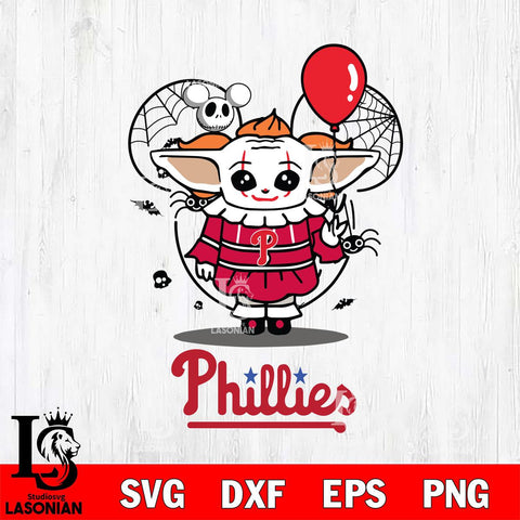 Philadelphia Phillies Stitch Pennywise Halloween Svg Eps Dxf Png File, Digital Download, Instant Download