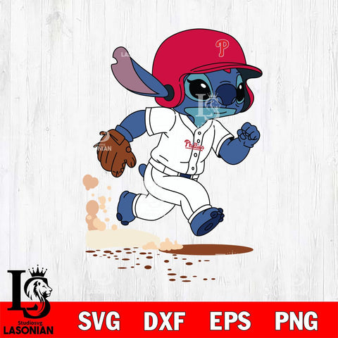 Philadelphia Phillies Stitch run Baseball SVG DXF EPS PNG FILE, MLB File Cut, Digital Download,Instant Download, Silhouette, Stitch Cricut