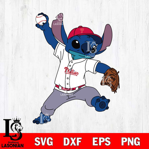 Philadelphia Phillies Stitch throws ball SVG DXF EPS PNG FILE, MLB File Cut, Digital Download,Instant Download, Silhouette, Stitch Cricut