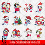 Philadelphia Phillies  Bluey Christmas MLB Bundle 12 Svg Eps Dxf Png File, Digital Download, Instant Download
