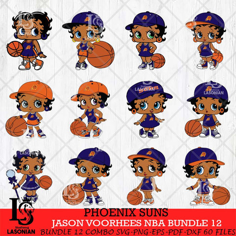 Phoenix Suns Betty Boop NBA Bundle 12 SVG Svg Eps Dxf Png File,Bundle NBA svg, Digital Download, Instant Download