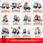 Phoenix Suns Bluey & Bingo NBA Bundle 12 SVG Eps Dxf Png File, Bundle NBA svg, Digital Download, Instant Download