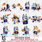 Phoenix Suns Bluey NBA Bundle 12 Svg Eps Dxf Png File, Digital Download, Instant Download