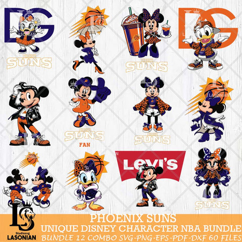 Phoenix Suns Disney character NBA Bundle 12 Svg Eps Dxf Png File, Digital Download, Instant Download
