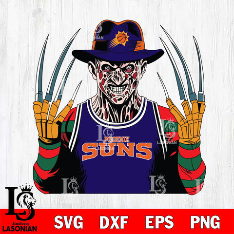Phoenix Suns Freddy Krueger Horror basketball SVG DXF EPS PNG FILE, NBA File Cut,Halloween Digital Download,Instant Download, Silhouette