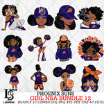 Phoenix Suns Girl NBA Bundle 12 Svg Eps Dxf Png File, Digital Download, Instant Download
