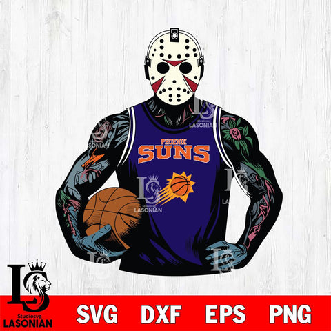 Phoenix Suns Jason Voorhees Horror basketball SVG DXF EPS PNG FILE, NBA File Cut,Halloween Digital Download,Instant Download, Silhouette