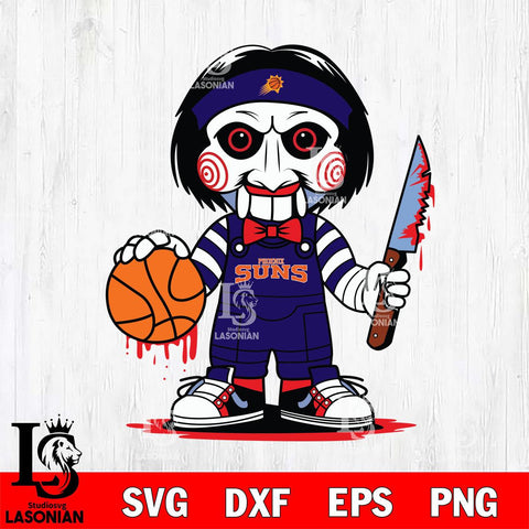 Phoenix Suns Jigsaw Horror basketball SVG DXF EPS PNG FILE, NBA File Cut,Halloween Digital Download,Instant Download, Silhouette