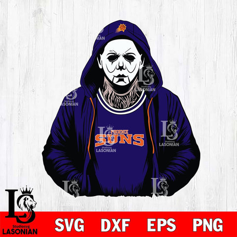 Phoenix Suns Michael Myers Horror basketball SVG DXF EPS PNG FILE, NBA File Cut,Halloween Digital Download,Instant Download, Silhouette