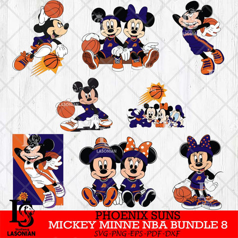Phoenix Suns  Mickey Minne NBA Bundle 8 SVG Svg Eps Dxf Png File, NBA svg, Digital Download, Instant Download