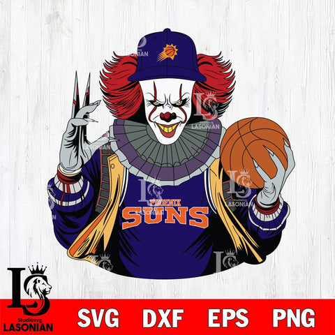 Phoenix Suns Pennywise Horror basketball SVG DXF EPS PNG FILE, NBA File Cut,Halloween Digital Download,Instant Download, Silhouette