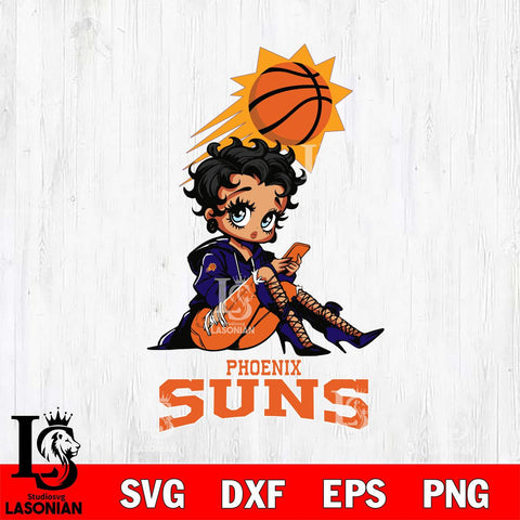 Phoenix Suns Style Black Fan Girl Betty Boop