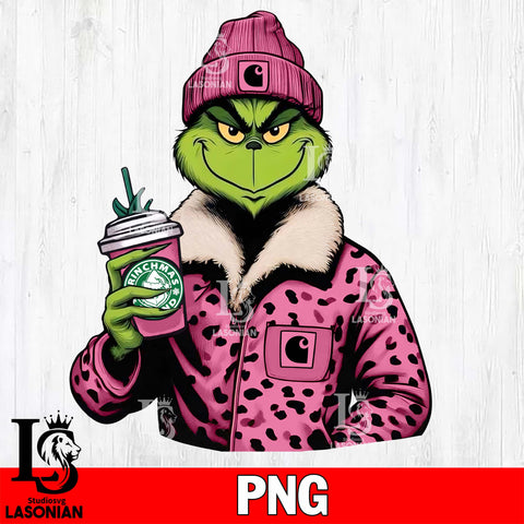 Pink Boujee Cartoon Leopard Png. grinchmas coffee  PNG file , Digital Download , Instant Download