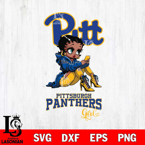 Pittsburgh Panthers Beauty Black Fan Girl Football, Svg Eps Dxf Png File, Digital Download