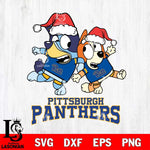 Pittsburgh Panthers Bluey Christmas Holiday Svg Eps Dxf Png File, Digital Download