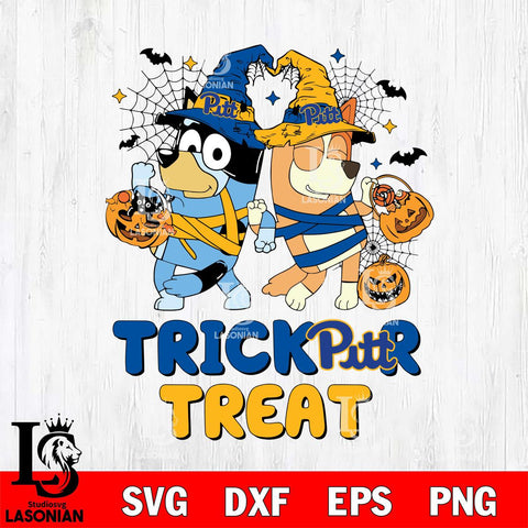 Pittsburgh Panthers Bluey Trick or Treat Halloween 2 Svg Eps Dxf Png File, Digital Download, Instant Download