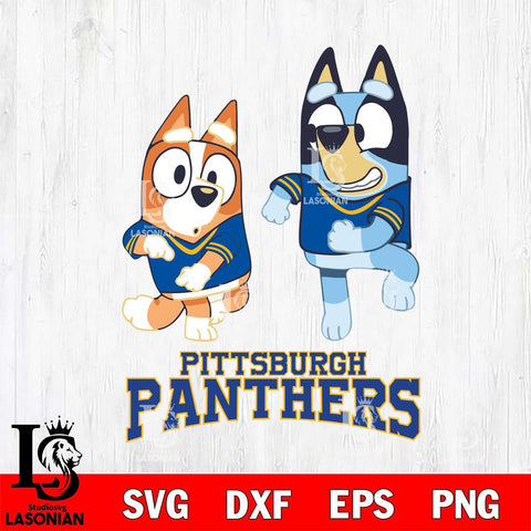 Pittsburgh Panthers Bluey with Chilli Dance Svg Eps Dxf Png File, Digital Download, Instant Download
