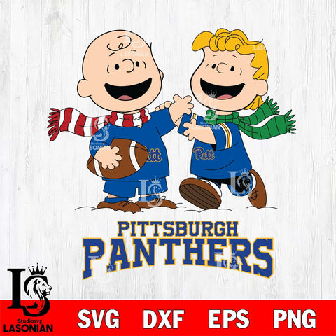 Pittsburgh Panthers Charlie Brown & Linus Football Cricut,Christmas SVG DXF EPS PNG FILE, NCAA Digital Download,Instant Download, Silhouette