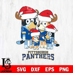 Pittsburgh Panthers Christmas Bluey Santa Family Cut Files,Bluey Cricut,Christmas Svg , Bluey svg , Digital Download, dxf eps png pdf file