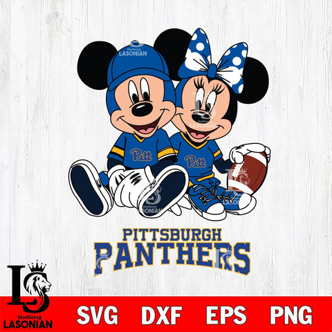 Pittsburgh Panthers Disney Mickey And Minnie Football Svg Eps Dxf Png File, NCAA svg , Digital Download , Instant Download, Cricut File