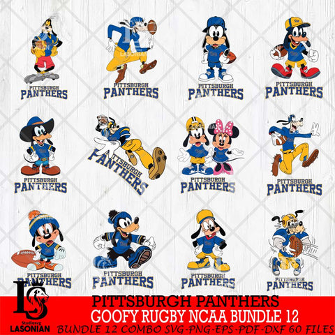 Pittsburgh Panthers Goofy Rugby Disney NCAA Bundle 12 SVG DXF EPS PNG FILE,NCAA bundle svg ,Football Digital Download,Instant Download, Silhouette