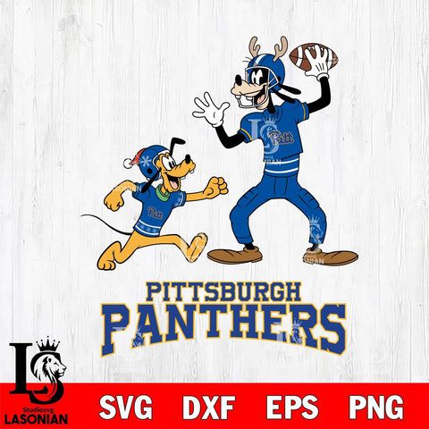 Pittsburgh Panthers Goofy & Pluto Football Cricut,Christmas SVG DXF EPS PNG FILE, NCAA Digital Download,Instant Download, Silhouette