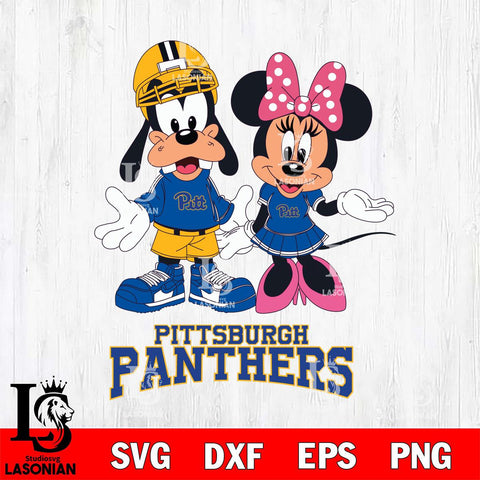 Pittsburgh Panthers Goofy and Minnie mouse Football SVG DXF EPS PNG FILE,NCAA svg ,Football Digital Download,Instant Download, Silhouette