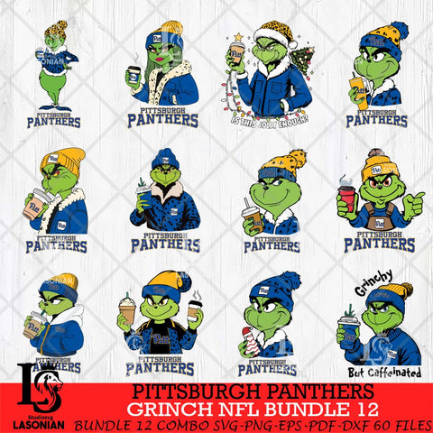 Pittsburgh Panthers Grinch NCAA Bundle 12 SVG Eps Dxf Png File, Digital Download, Instant Download