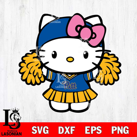 Pittsburgh Panthers Hello Kitty Cheerleader 5 Svg Eps Dxf Png File, Digital Download, Instant Download