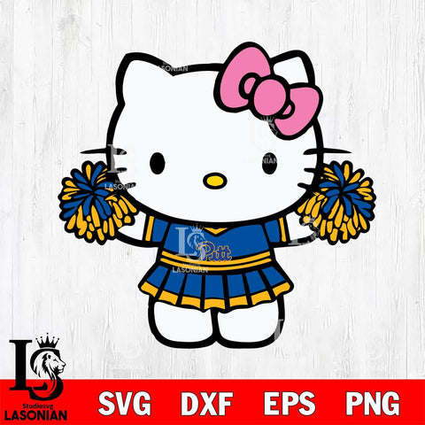 Pittsburgh Panthers Hello Kitty Cheerleader 9 Svg Eps Dxf Png File, Digital Download, Instant Download