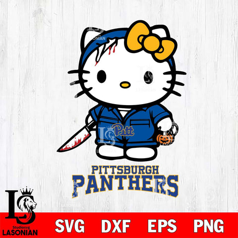 Pittsburgh Panthers Hello Kitty Horror 5 Svg Eps Dxf Png File, Digital Download