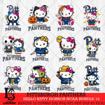 Pittsburgh Panthers Hello Kitty Horror NCAA Bundle 12 SVG Svg Eps Dxf Png File, Digital Download