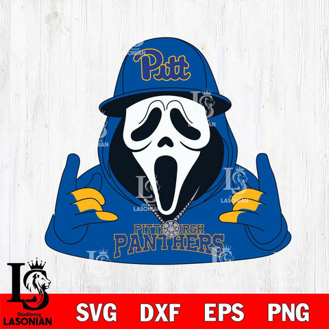 Pittsburgh Panthers Horror Character Ghostface Sport Svg Eps Dxf Png File, NCAA svg, Digital Download, Instant Download